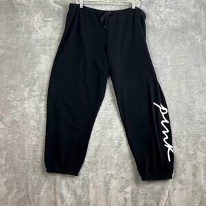 Victorias Secret Pink Everyday Lounge Classic Pants Womens XXL Black Fleece